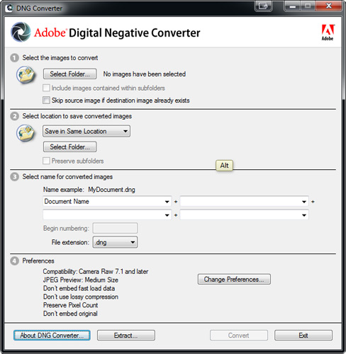 adobe dng converter 8.3