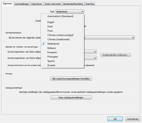 Lightroom in het Nederlands