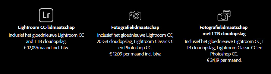 Lightroom CC aanschaffen