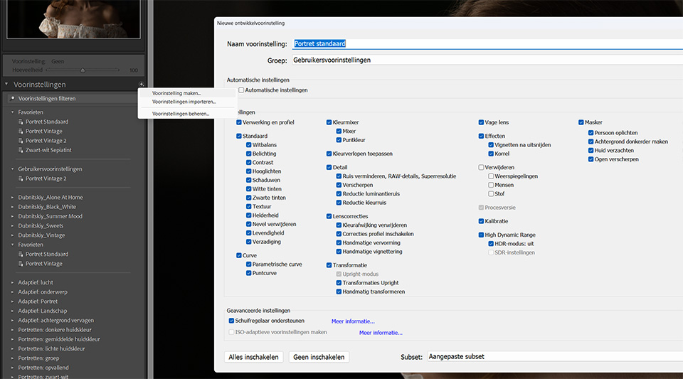 Een slimme voorinstelling maken