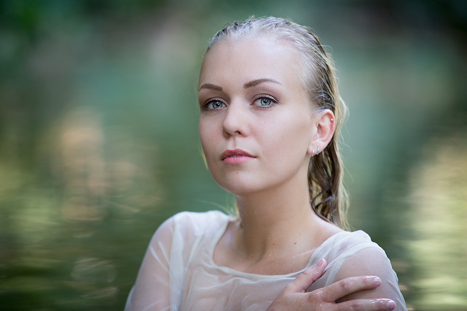 Sanne in water