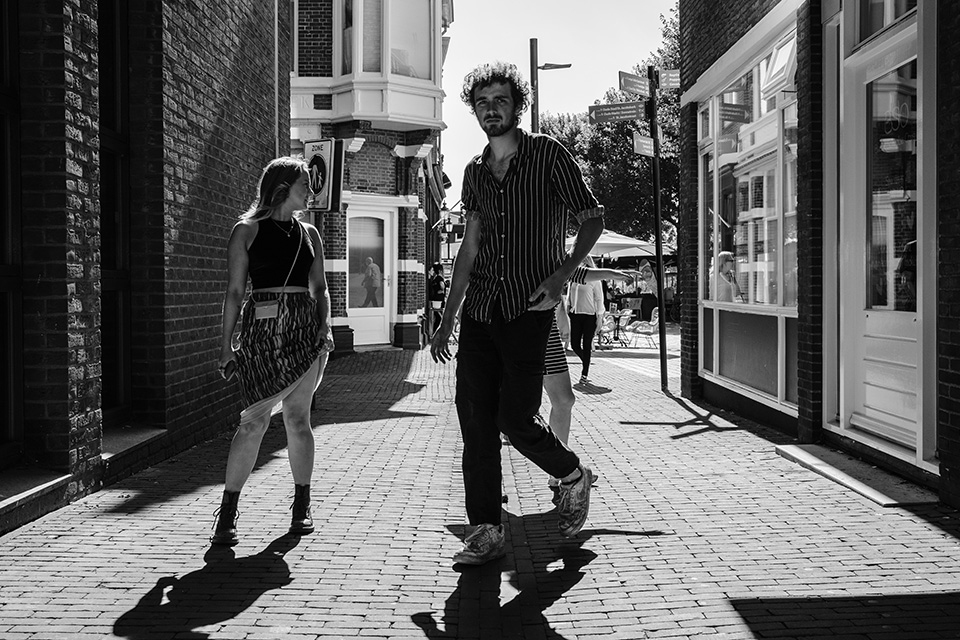 Straatfoto met klapschermpje