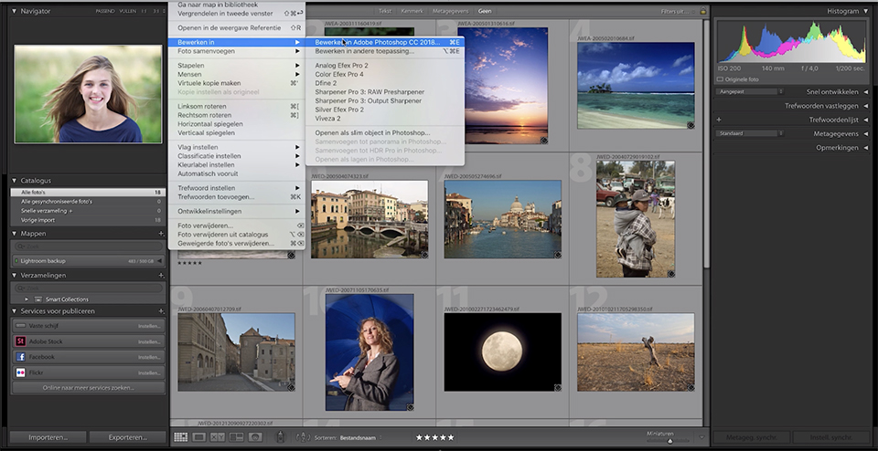 Vanuit Lightroom openen in Photoshop
