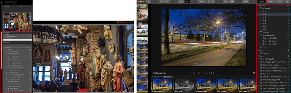 Lightroom versus luminar library