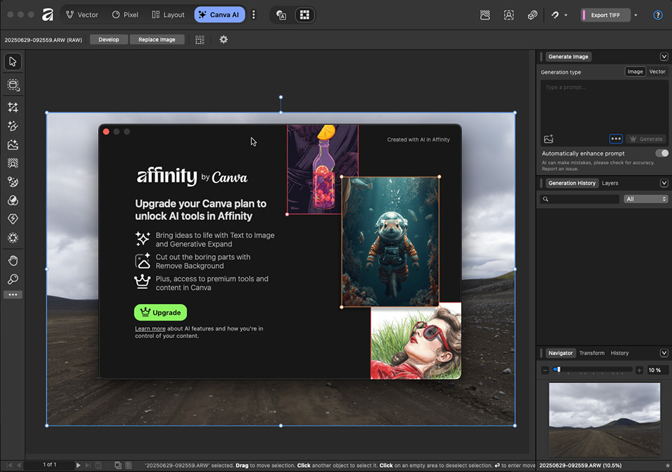 Nando affinity canva ai