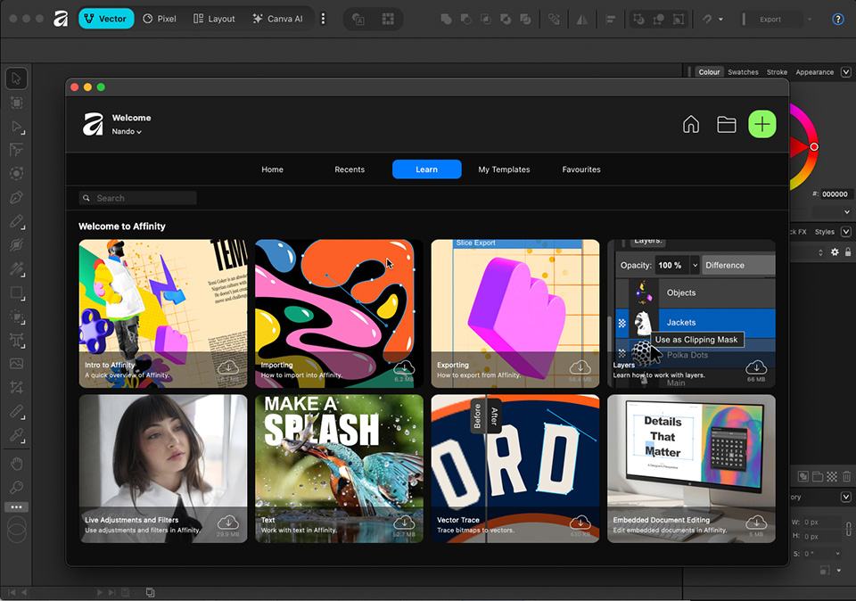 Nando affinity overstappen