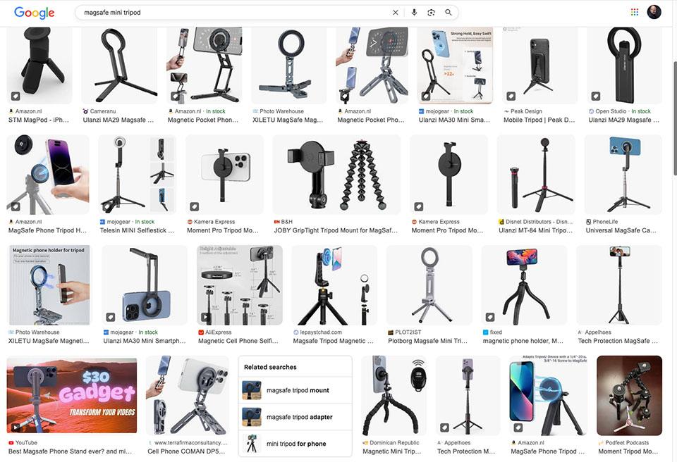 Nando google search magsafe tripod