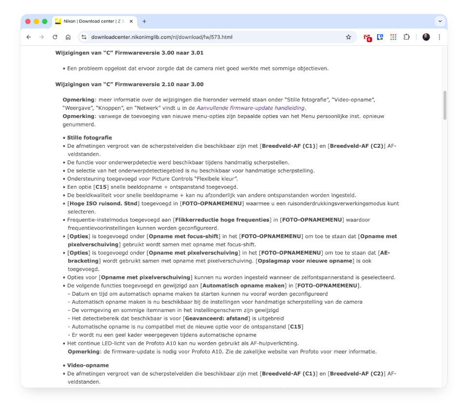 Nikon firmware update